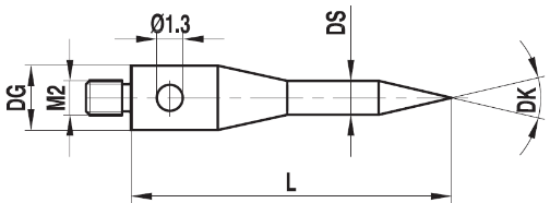 Stylet M2 pointu tige carbure 60°  L=10