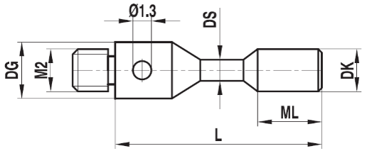 Stylet M2 cylindrique tige et cylindre carbure ø 1,5 L=11