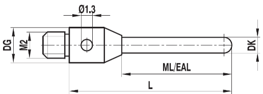 Stylet M2 cylindrique cylindre carbure ø 2 L=40