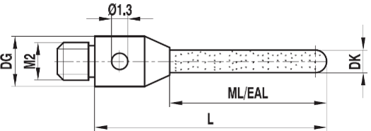 Stylet M2 cylindrique cylindre céramique ø 1,5 L=15