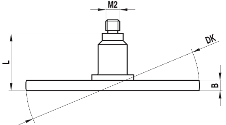 Stylet M2 disque acier ø 18 L=2