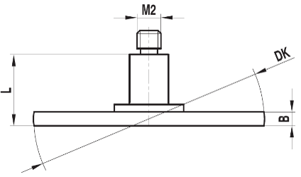 Stylet M2 disque céramique ø 14 L=5,5