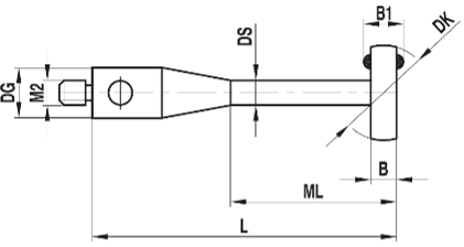 Stylet M2 disque acier à 2 billes rubis ø 6 L=10,5