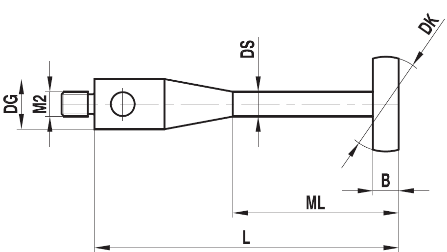 Stylet M2 disque acier ø 8 L=20