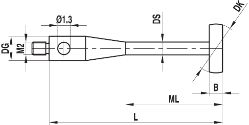 Stylet M2 à tige carbure disque céramique ø 8 L=32