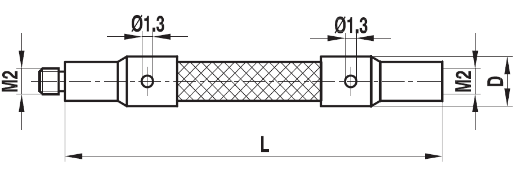 Rallonge M2 fibre de carbone ø 3,5 L=70