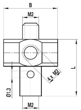 Raccord M2 orientable à 5 voies acier