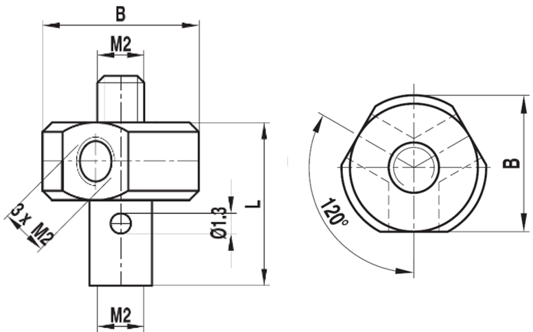 [226001] Raccord M2 orientable à 4 voies acier