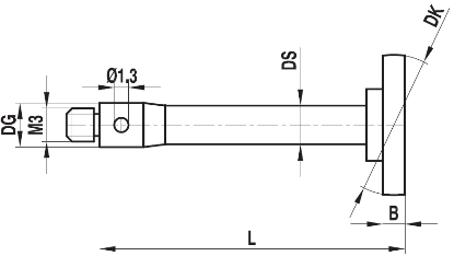 Stylet M3 disque acier ø 12,7 L=32
