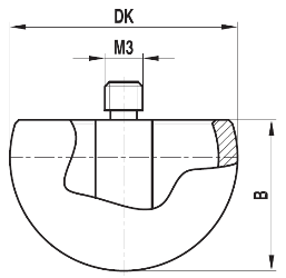 Stylet M3 bille creuse hémisphérique en céramique ø 18