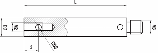 Raccord M2 pour stylets 90° acier
