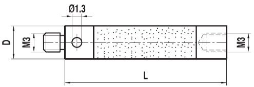 Rallonge M3 céramique ø 4 L=30