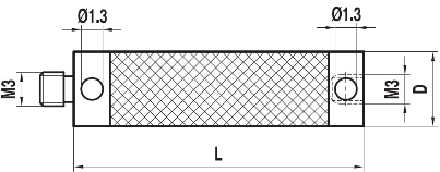 Rallonge M3 fibre de carbone ø 6 L=100