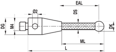 Stylet M4 bille oxyde de zirconium tige carbone ø 6 L=303