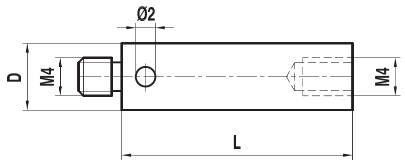 Rallonge M4 acier ø 7 L=20
