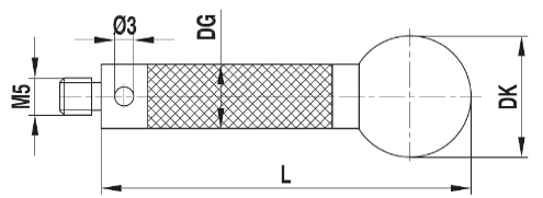 Stylet M5 bille céramique tige carbone ø 18 L=200