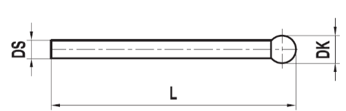 [522012] Stylet sans filetage bille rubis tige carbure Ø 2 L=27