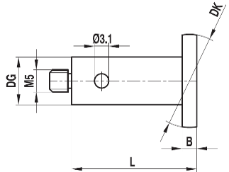 [529003] Stylet M5 à disque acier ø 15 L=40