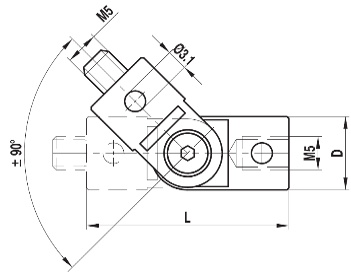 [540002] Raccord M5 coude articulé titane