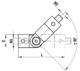 Raccord M5 articulation orientable titane