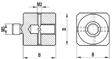 [542102] Raccord Cube M5/M2 titane Coté 20
