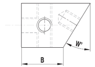Raccord M5 Cube titane Coté 15avec angle 80