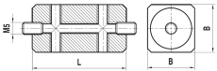 [547001] Raccord M5 Cube double titane