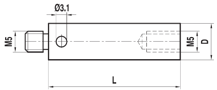 [553014] Rallonge M5 acier ø 11 L=100