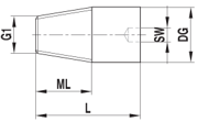 [555007] Insert M5 fileté conique pour mesure de filetage M10 acier