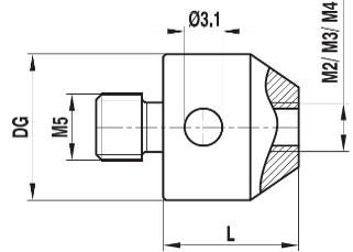 [557001] Adaptateur M5 / M2 titane